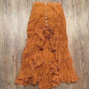 Shyanne Terracotta High-Low Skirt